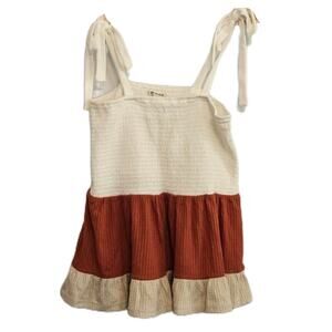 Versona Textured Sleeveless Tiered Top – XL